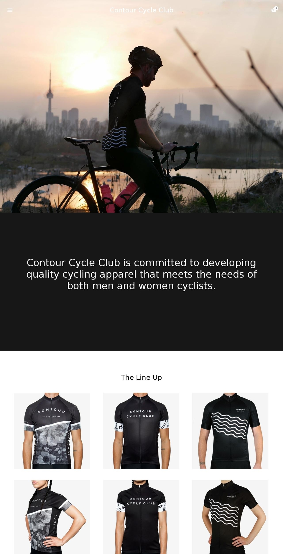 contourcycleclub.com shopify website screenshot