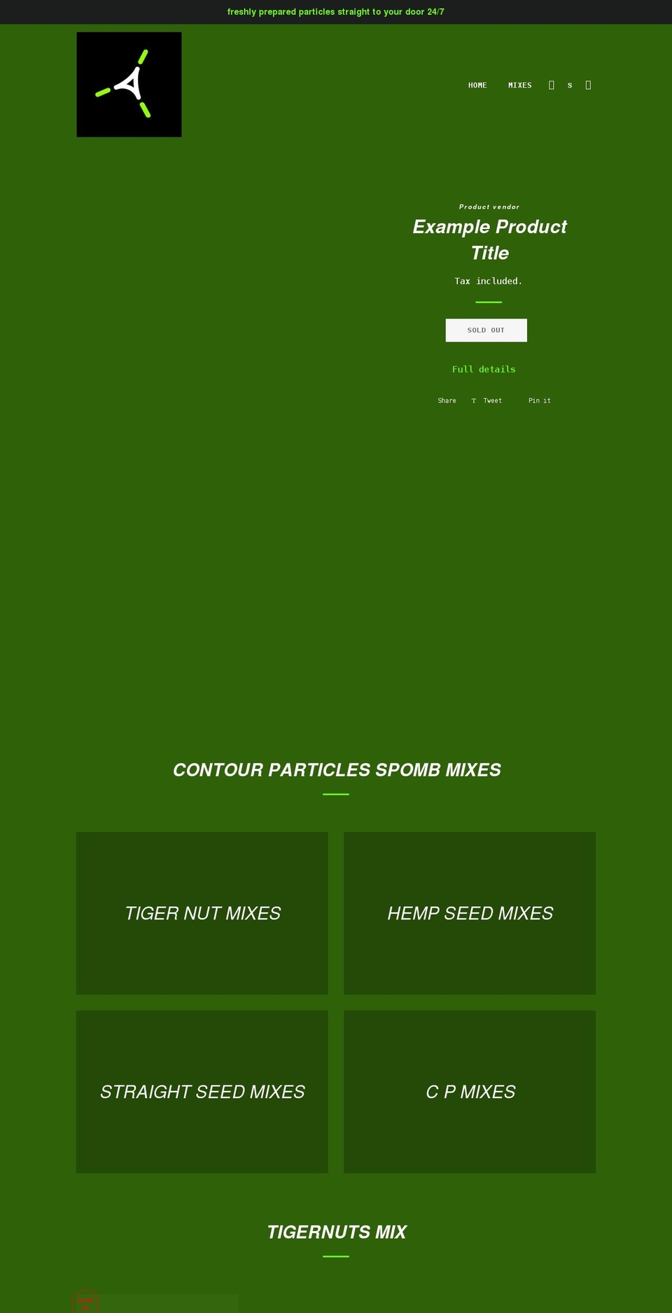 contourparticles.uk shopify website screenshot