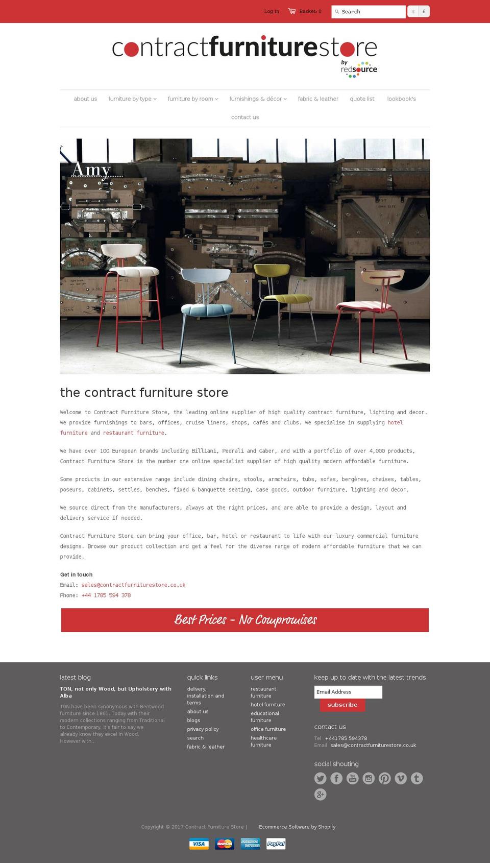 contractfurniturestore.com shopify website screenshot