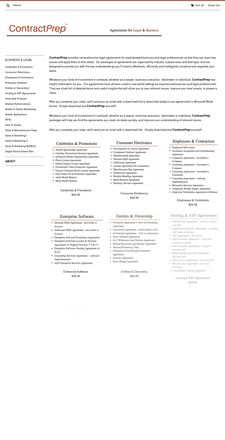 contractprep.com — Shopify storefront screenshot