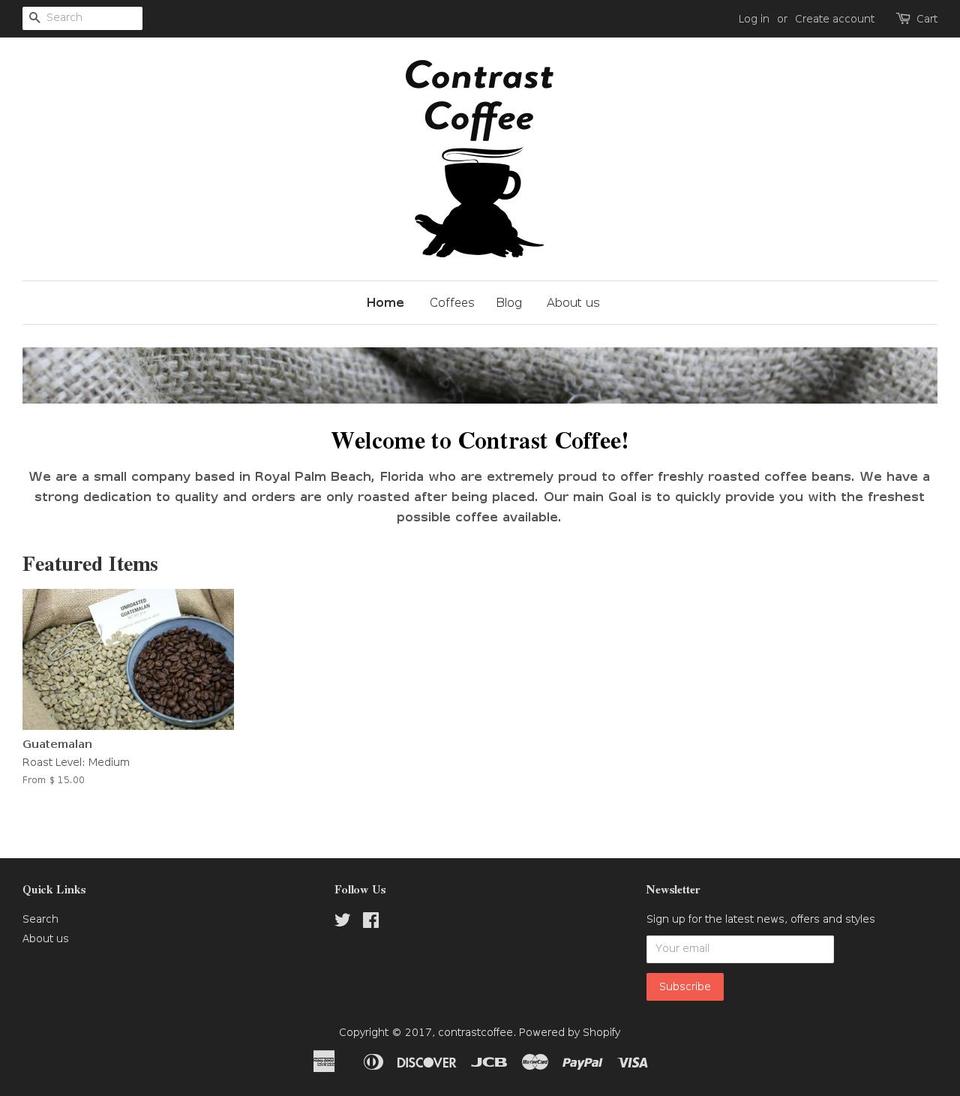 contrastcoffee.com shopify website screenshot