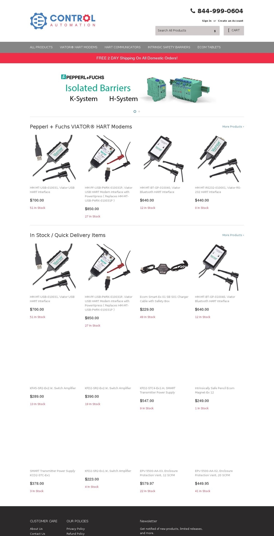 control-automation.com shopify website screenshot