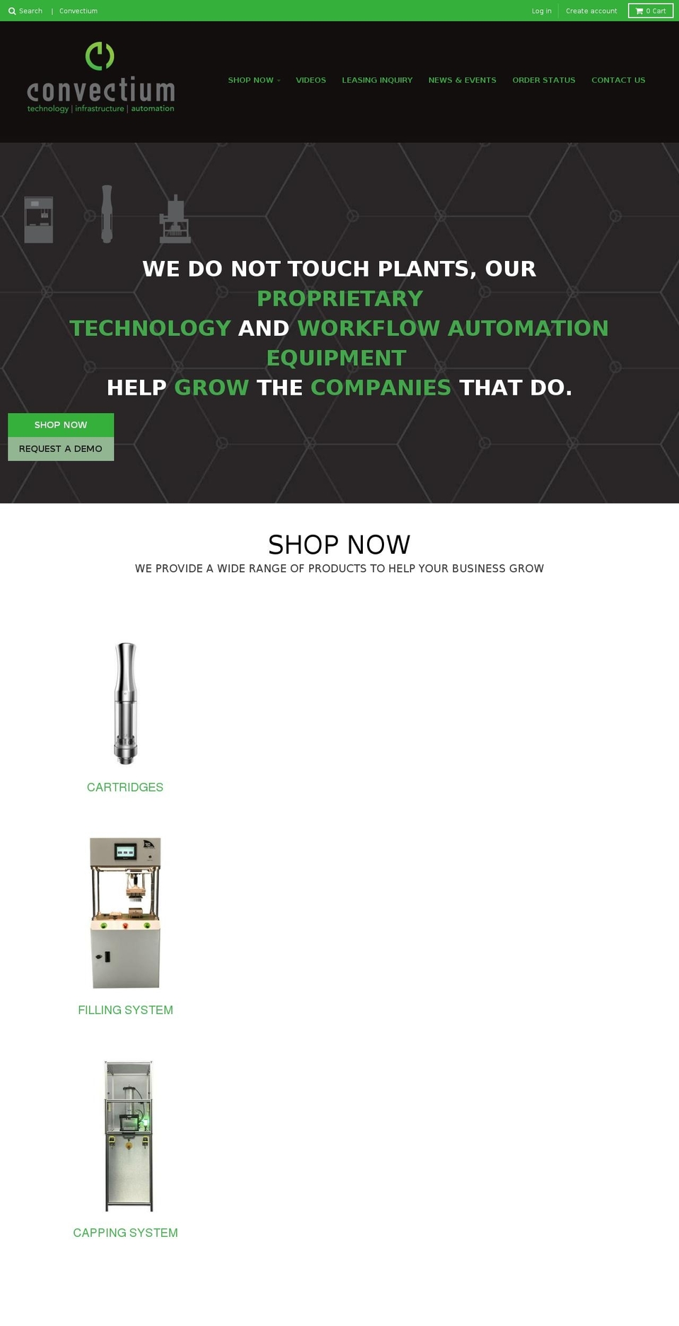 convectium.com shopify website screenshot