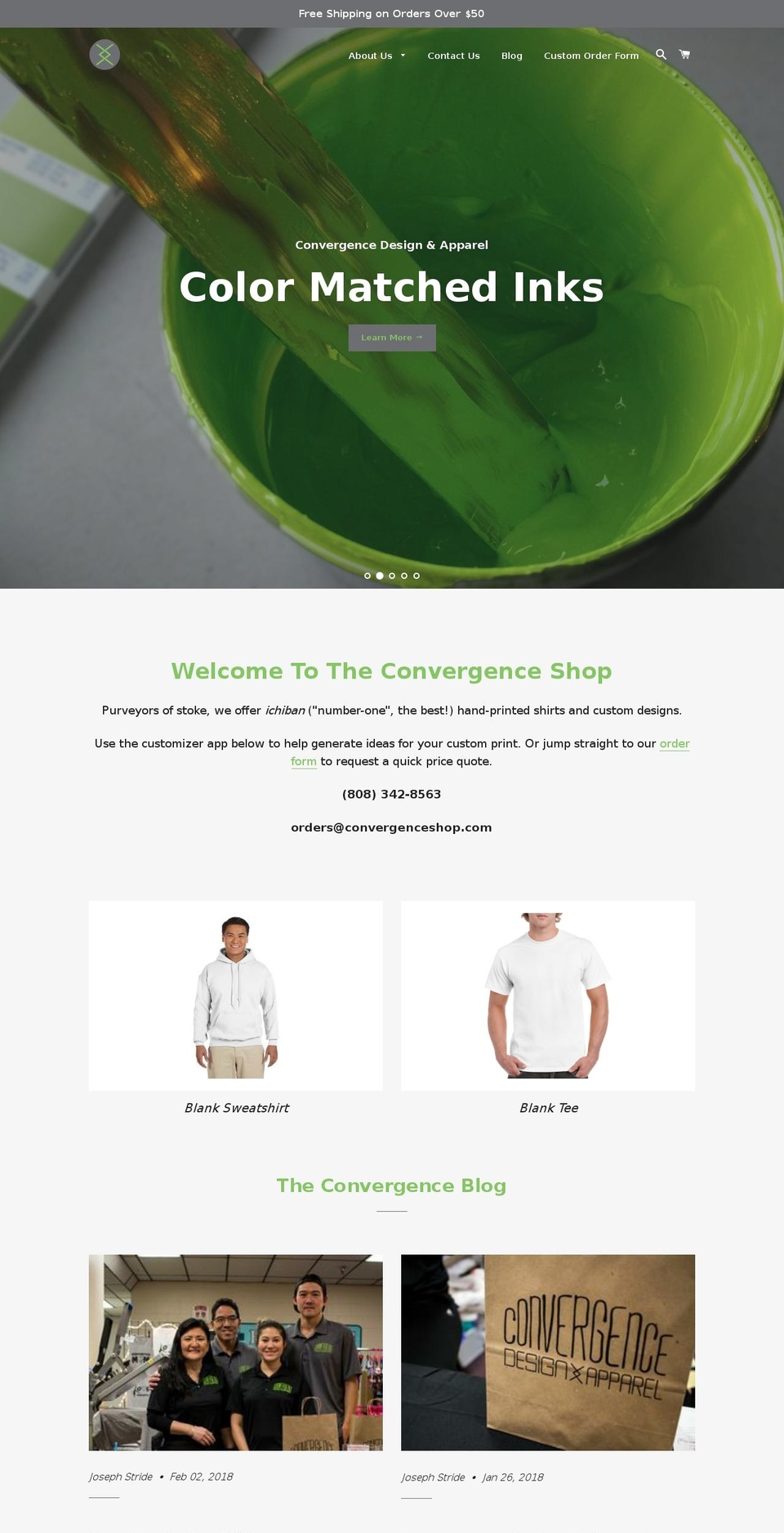 convergenceshop.com shopify website screenshot