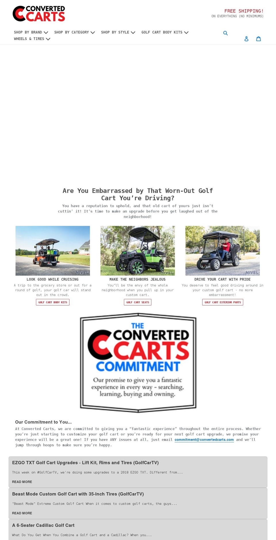 convertedcarts.com shopify website screenshot