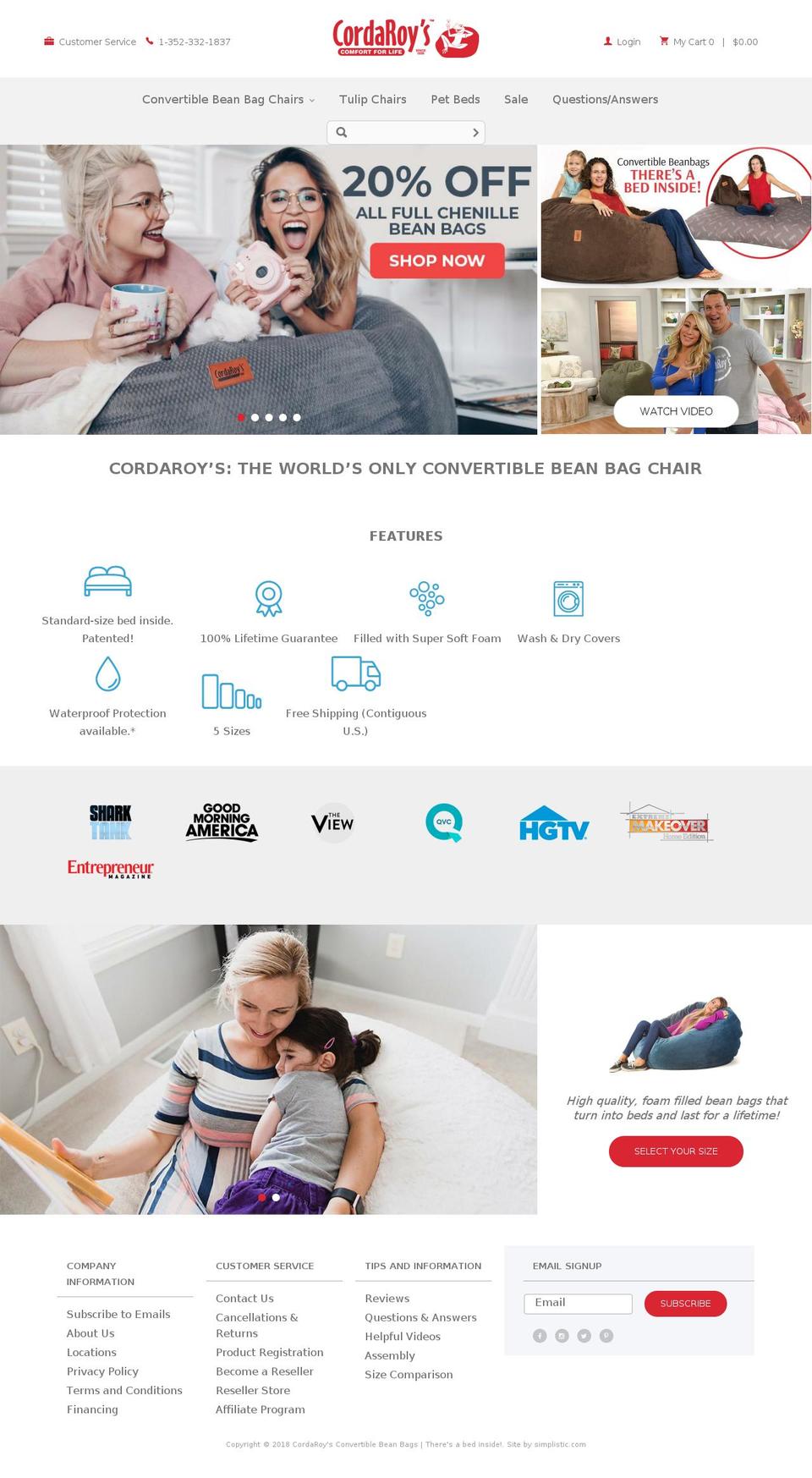 CordaRoy's [COR-76] Shopify theme site example convertiblebeanbags.com