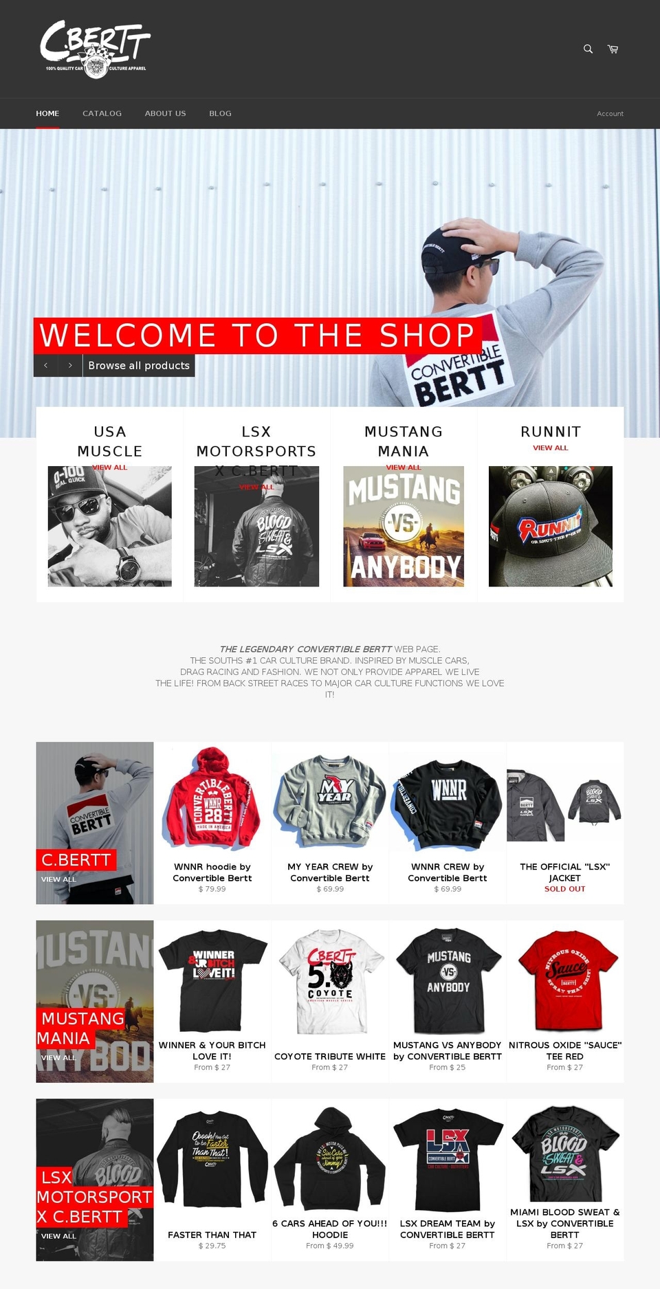 convertiblebertt.com shopify website screenshot