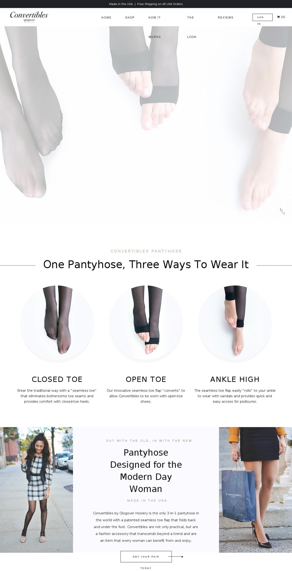 convertiblespantyhose.com shopify website screenshot