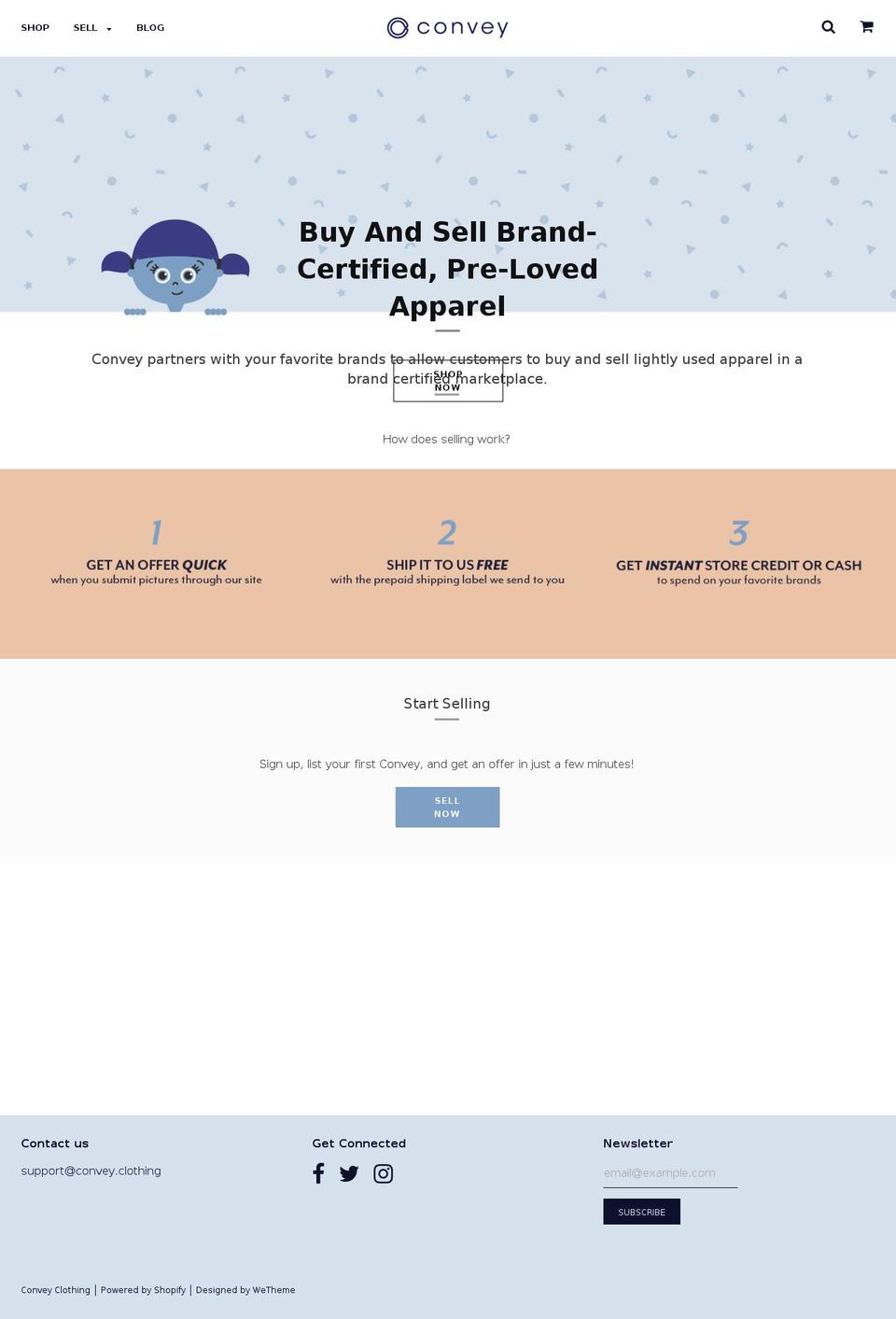 convey.clothing shopify website screenshot