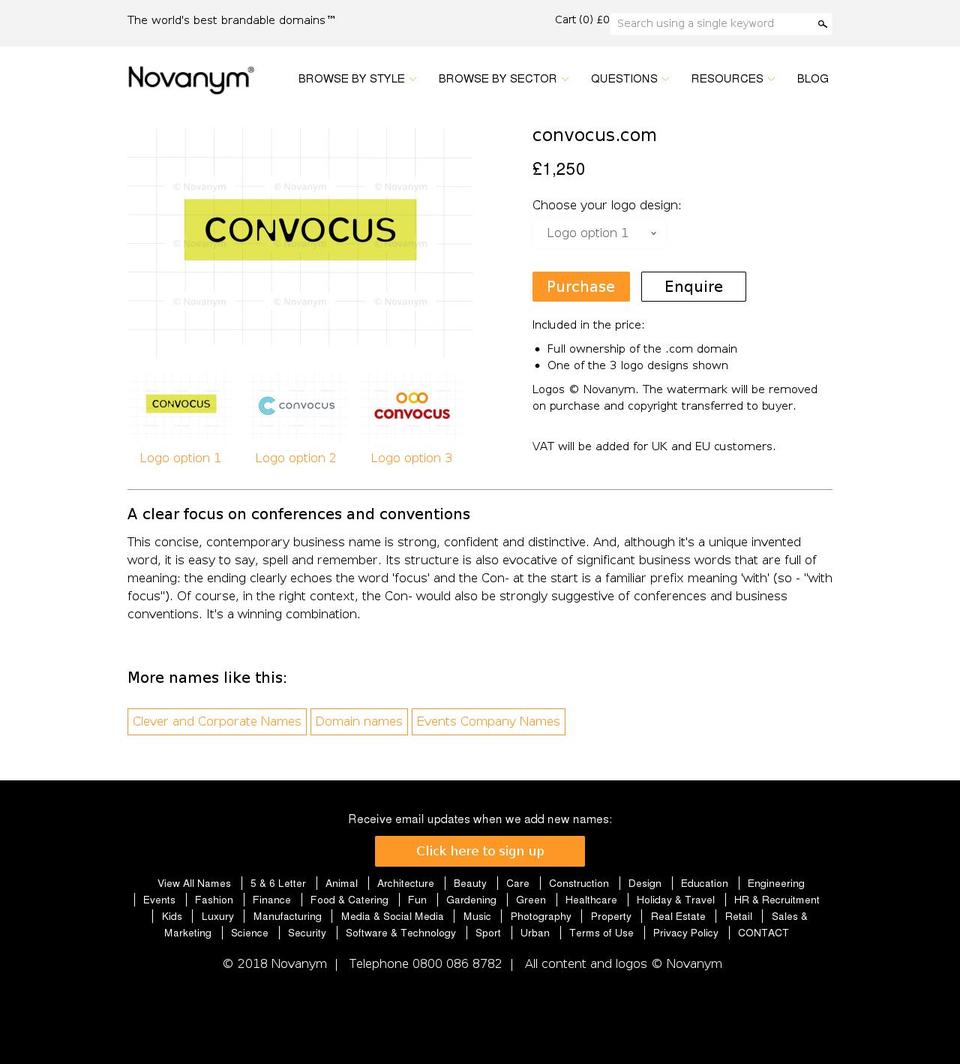 convocus.com — Shopify storefront screenshot