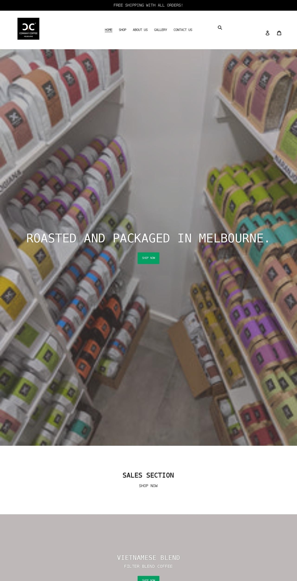 conwaycoffee.com.au shopify website screenshot