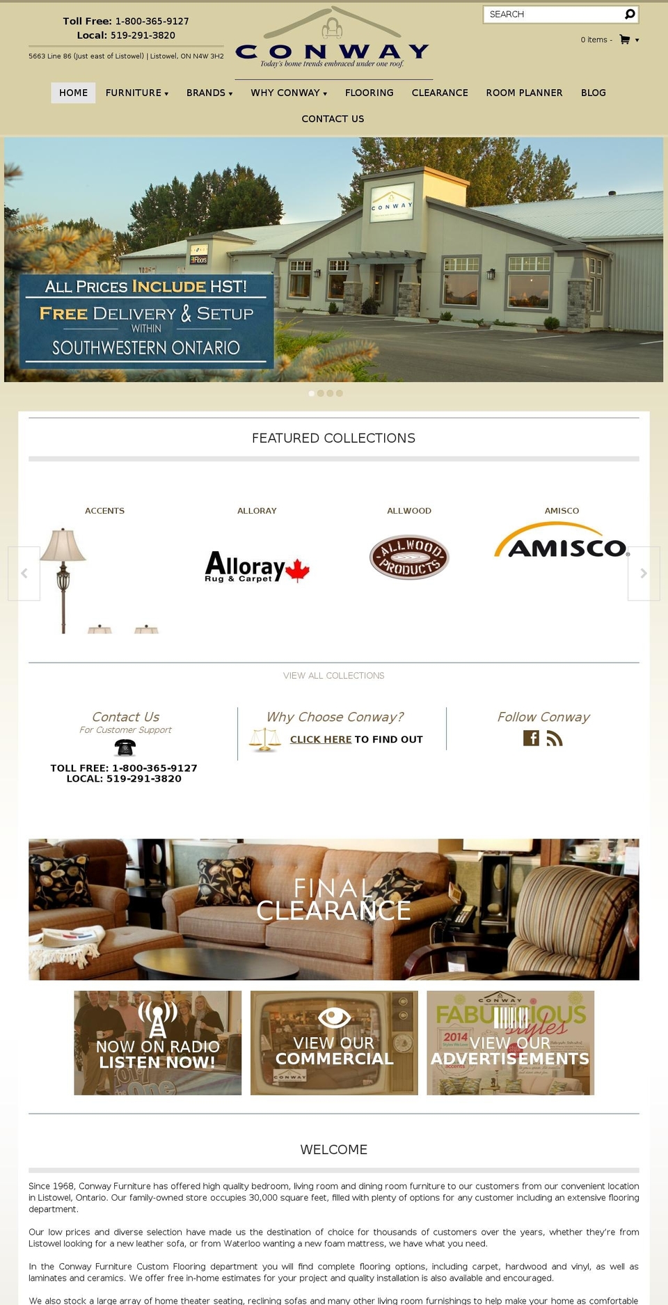 conwayfurniture.com shopify website screenshot