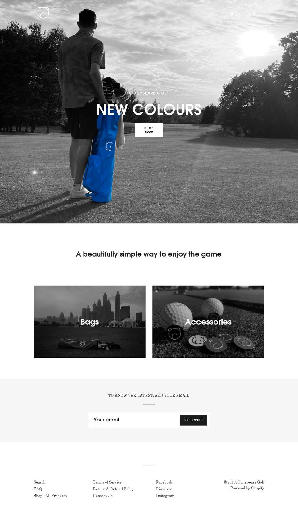 conybearegolf.com shopify website screenshot