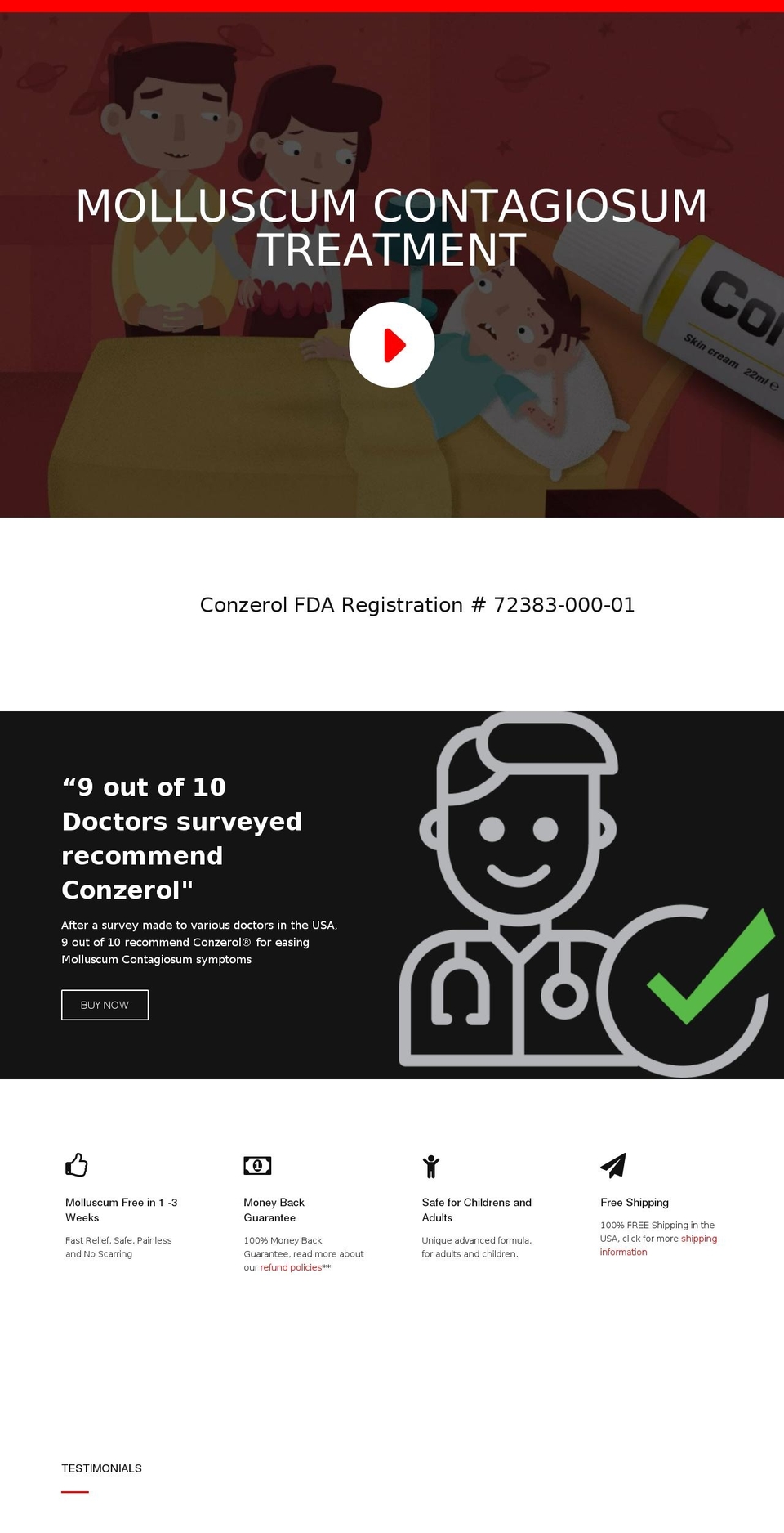conzerol.com shopify website screenshot