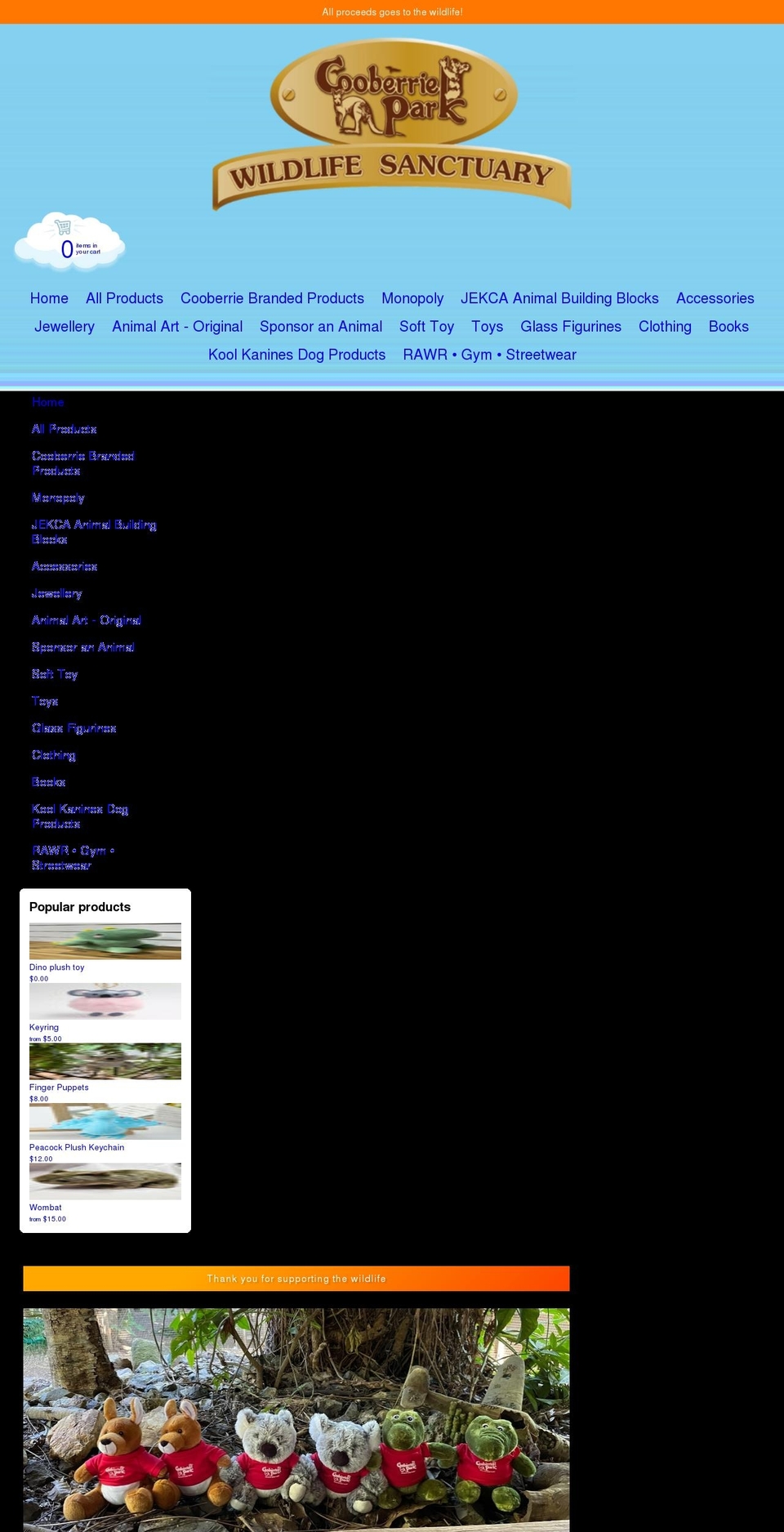 cooberrieparkshop.com shopify website screenshot