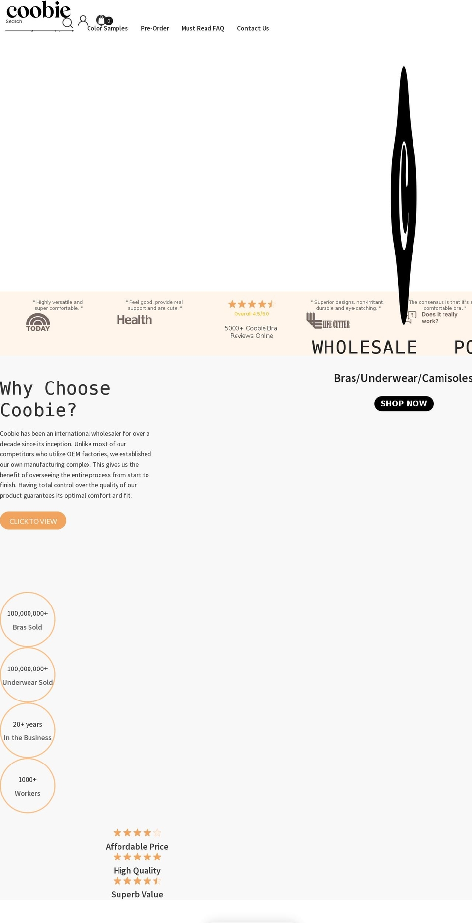 coobiewholesale.com shopify website screenshot