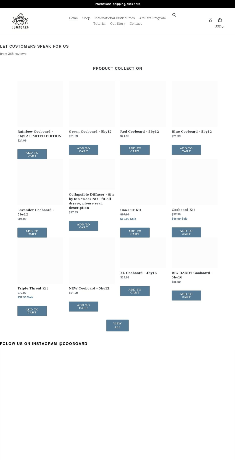 cooboardtools.com shopify website screenshot