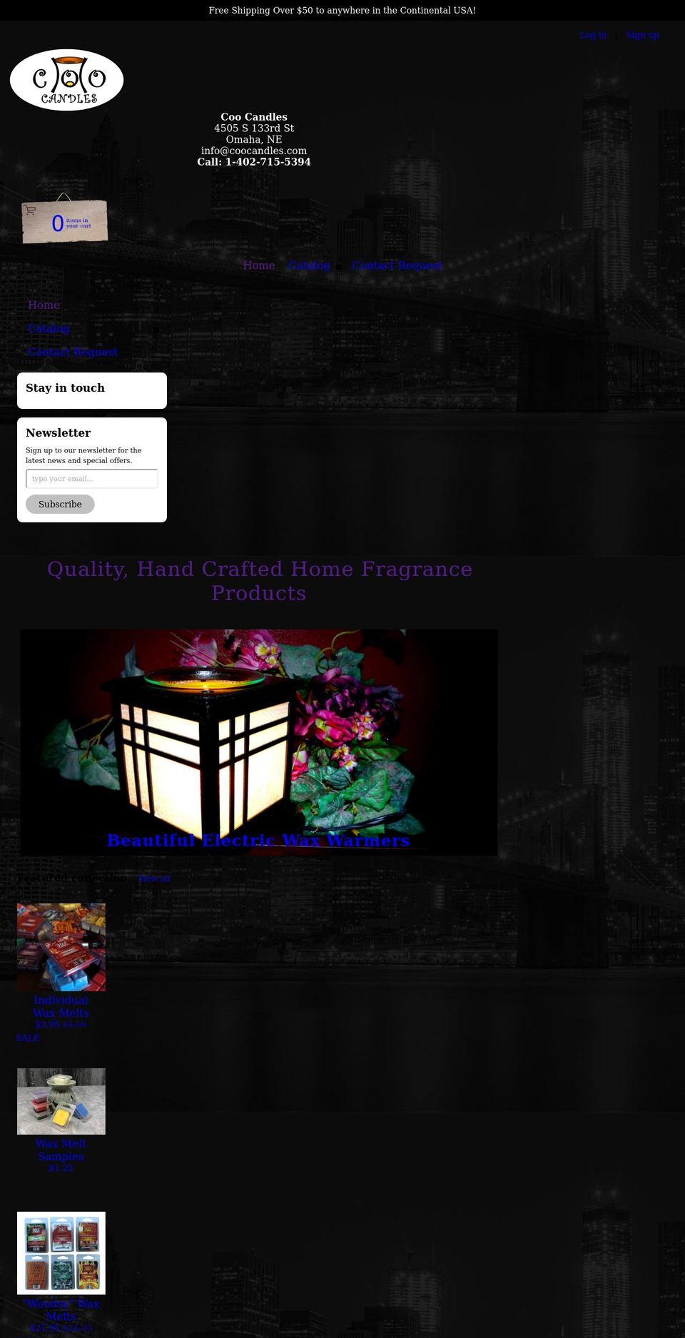 coocandles.com shopify website screenshot