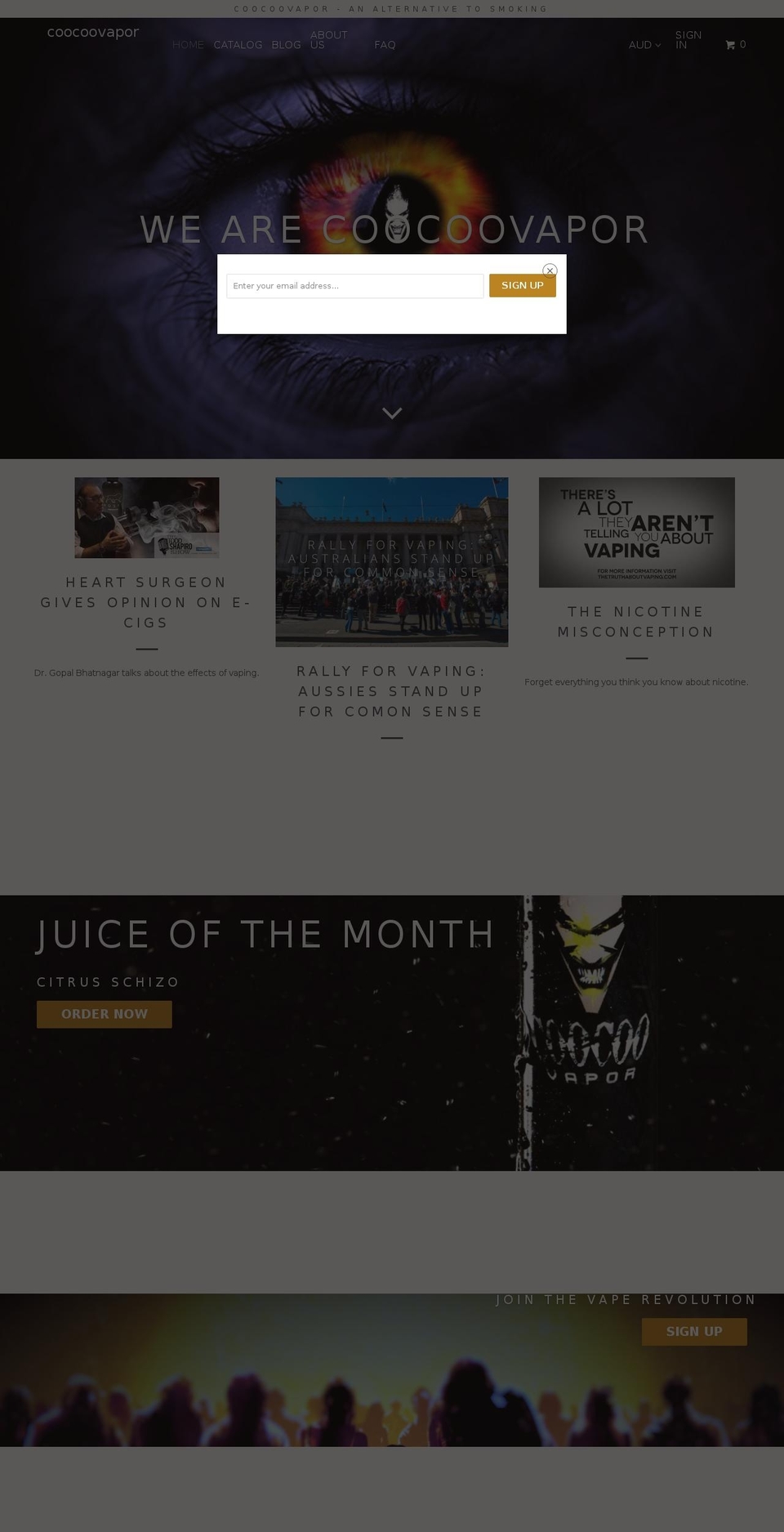 coocoovapor.com shopify website screenshot