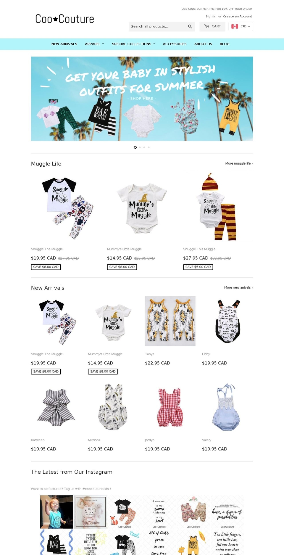 Current Shopify theme site example coocouture.store