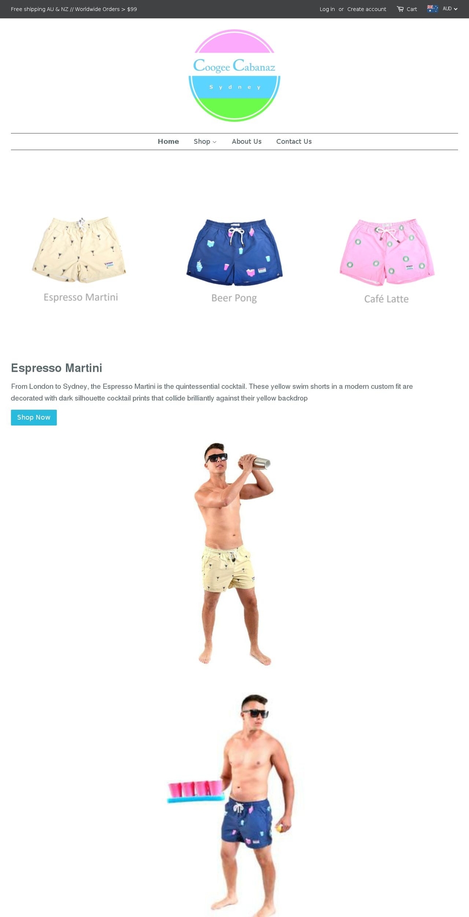 coogeecabanaz.com — Shopify storefront screenshot