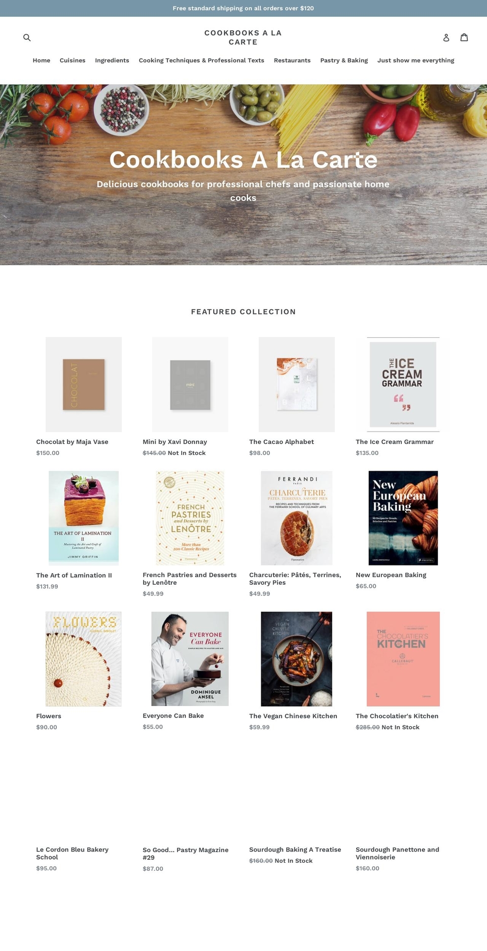 cookbooksalacarte.com.au shopify website screenshot