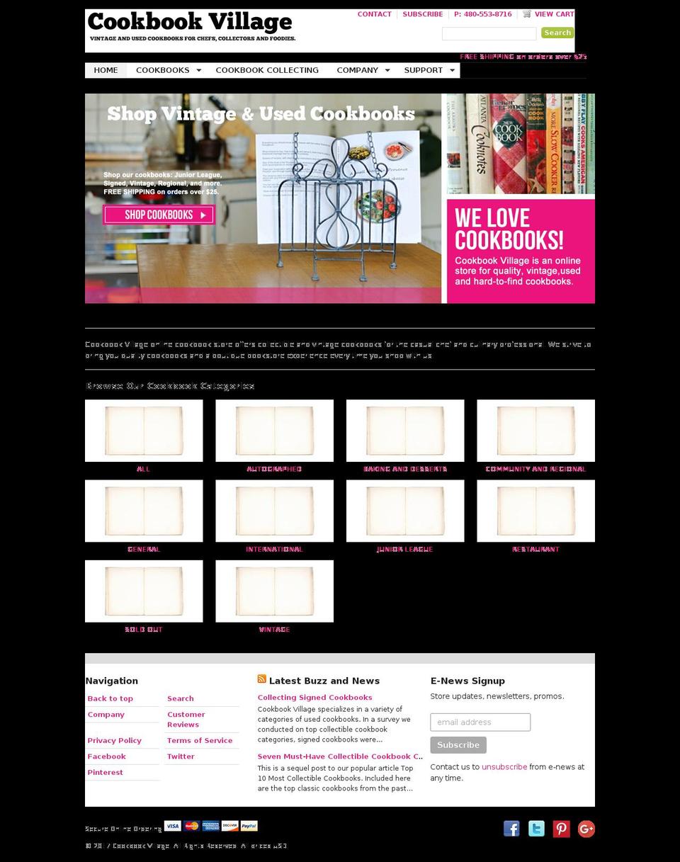 cookbookvillage.com shopify website screenshot