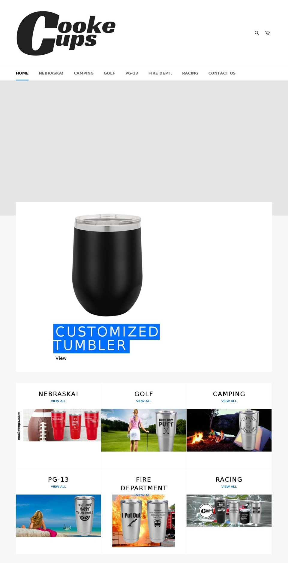 cookecups.com — Shopify storefront screenshot