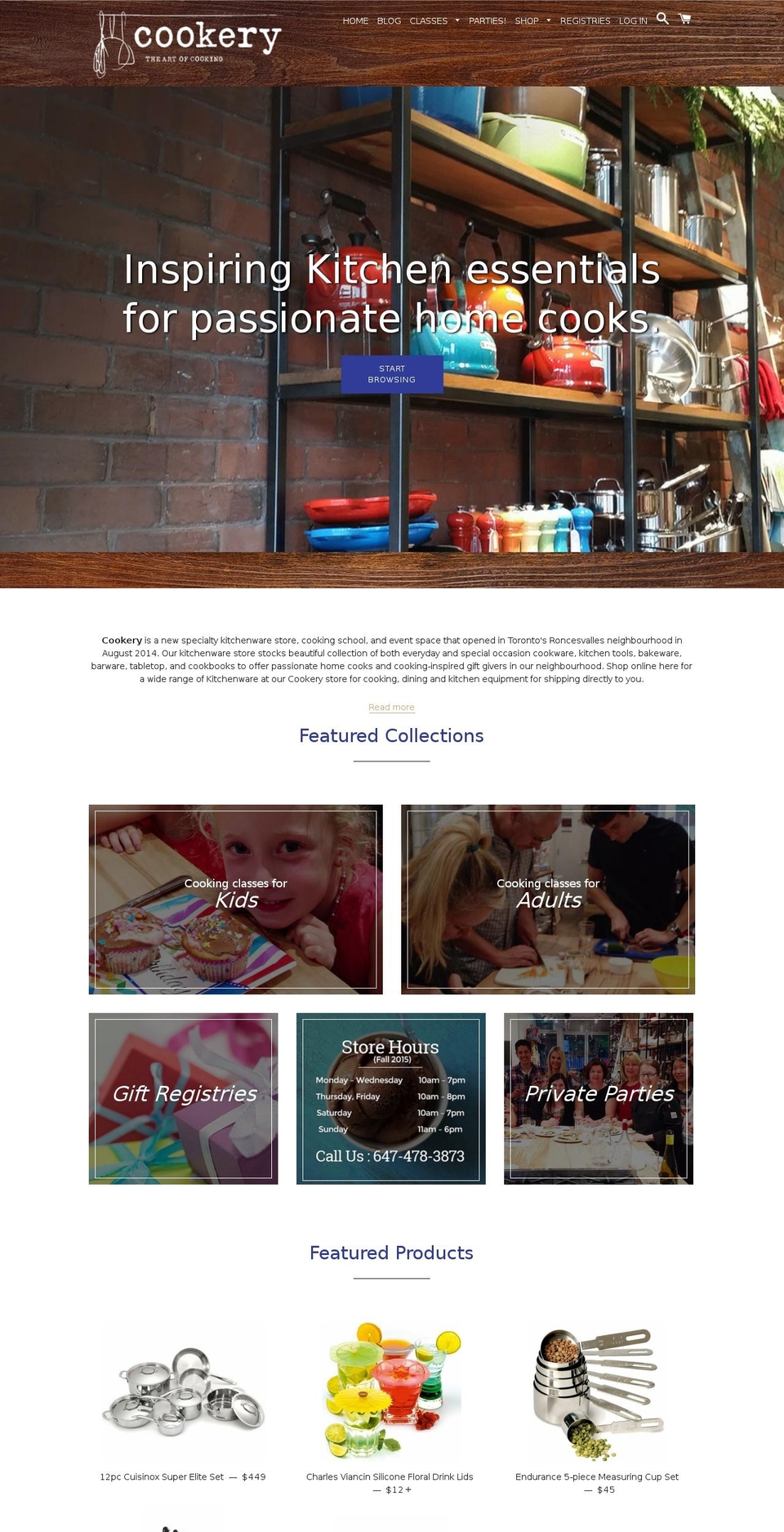 cookery-store.ca shopify website screenshot