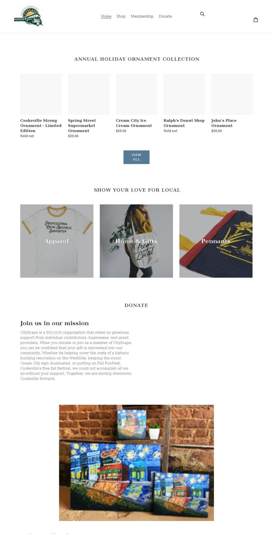 cookeville-cityscape.myshopify.com shopify website screenshot
