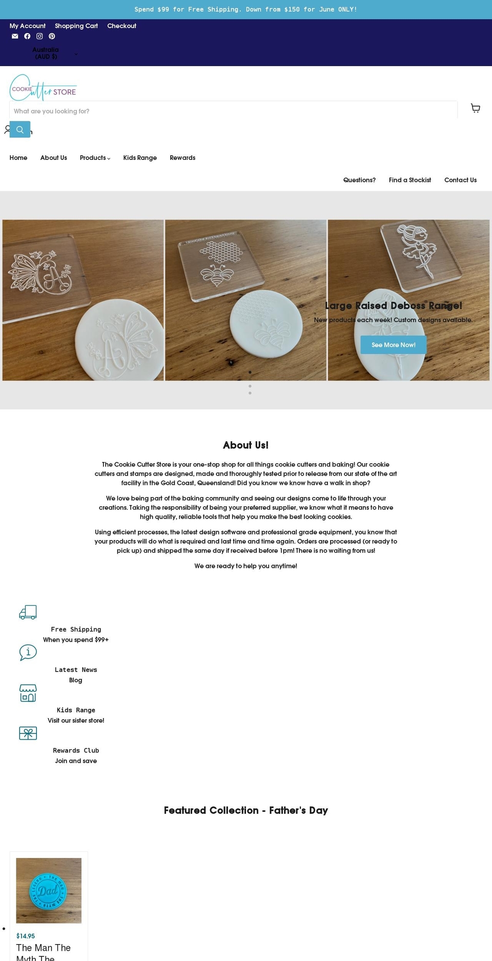 cookiecutterstore.com.au shopify website screenshot