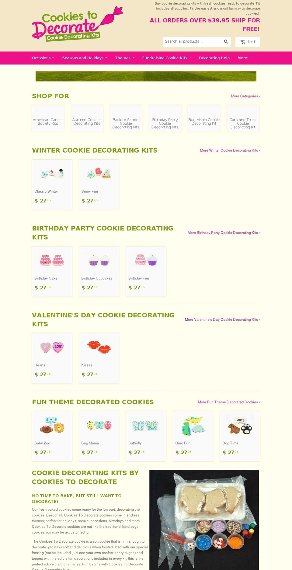cookiedecoratingkits.com shopify website screenshot