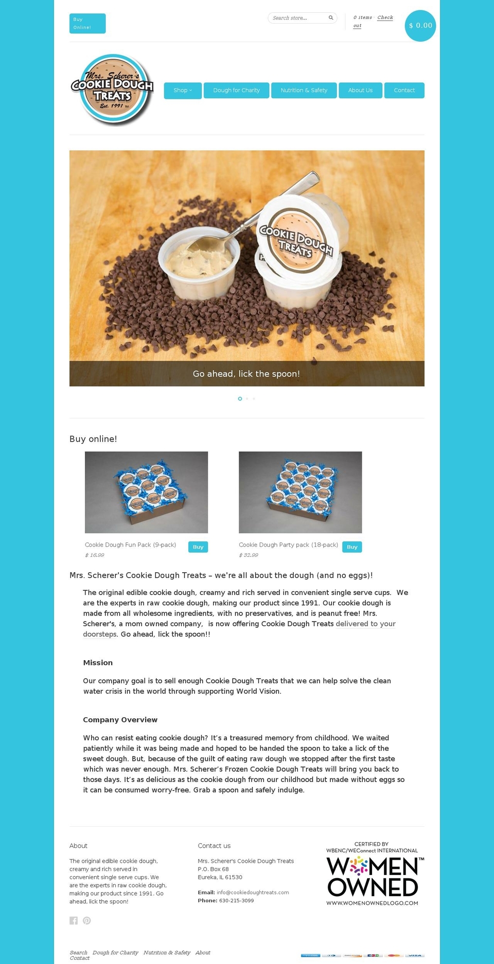 cookiedoughtreats.com shopify website screenshot