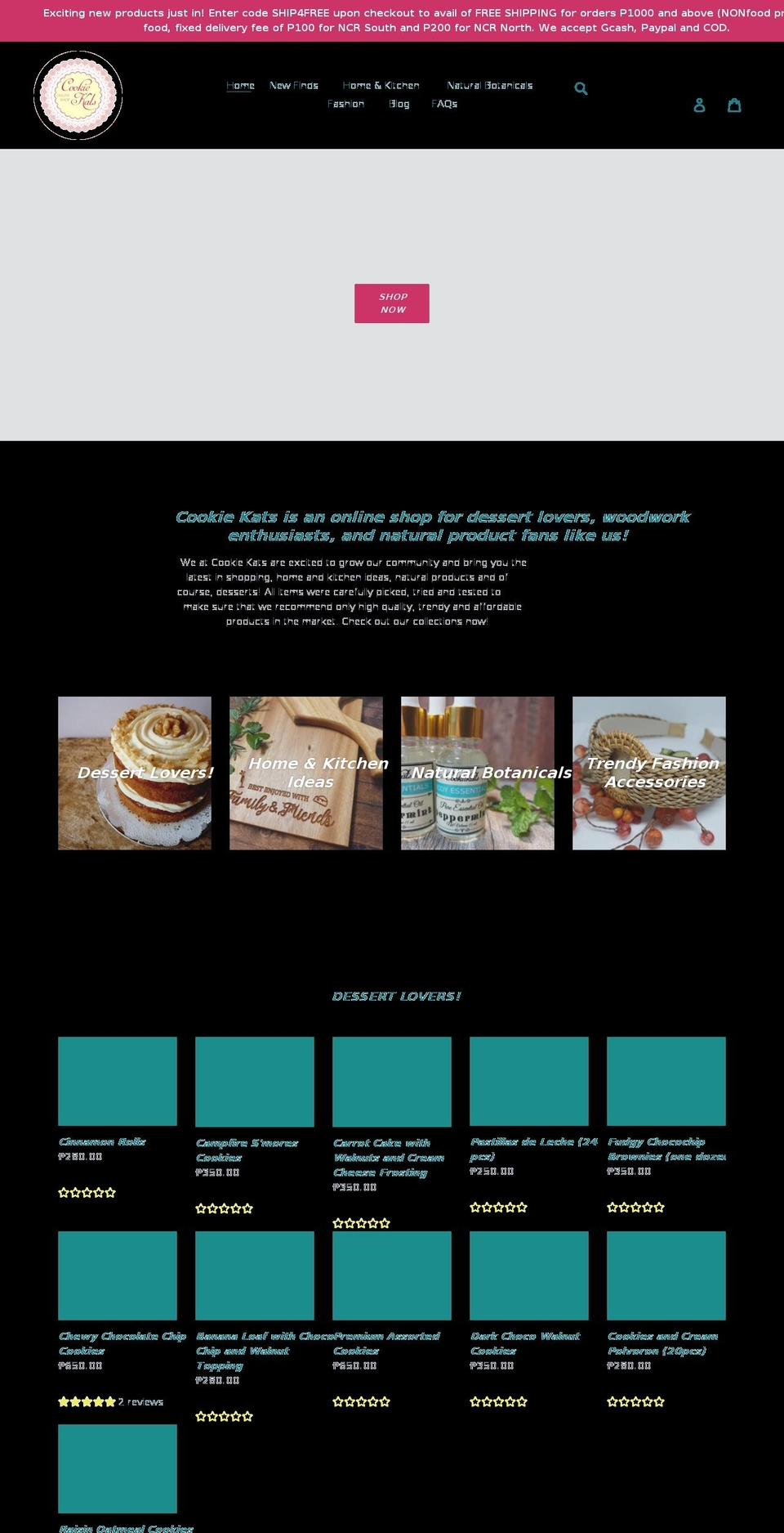 cookiekats.com shopify website screenshot