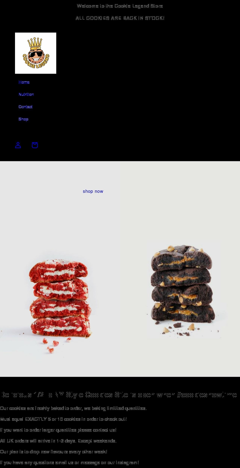 cookielegend.com shopify website screenshot