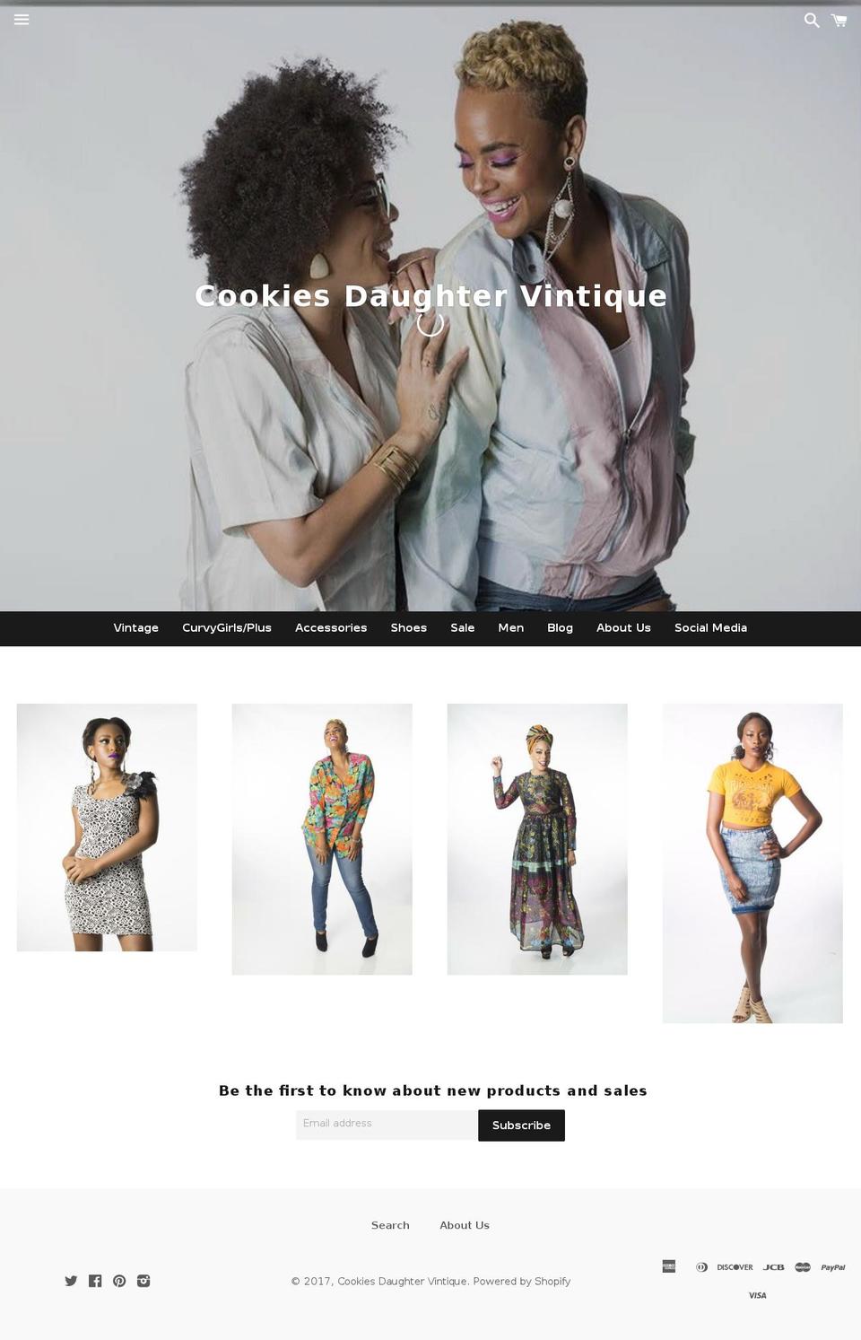 cookiesdaughtervintique.com shopify website screenshot