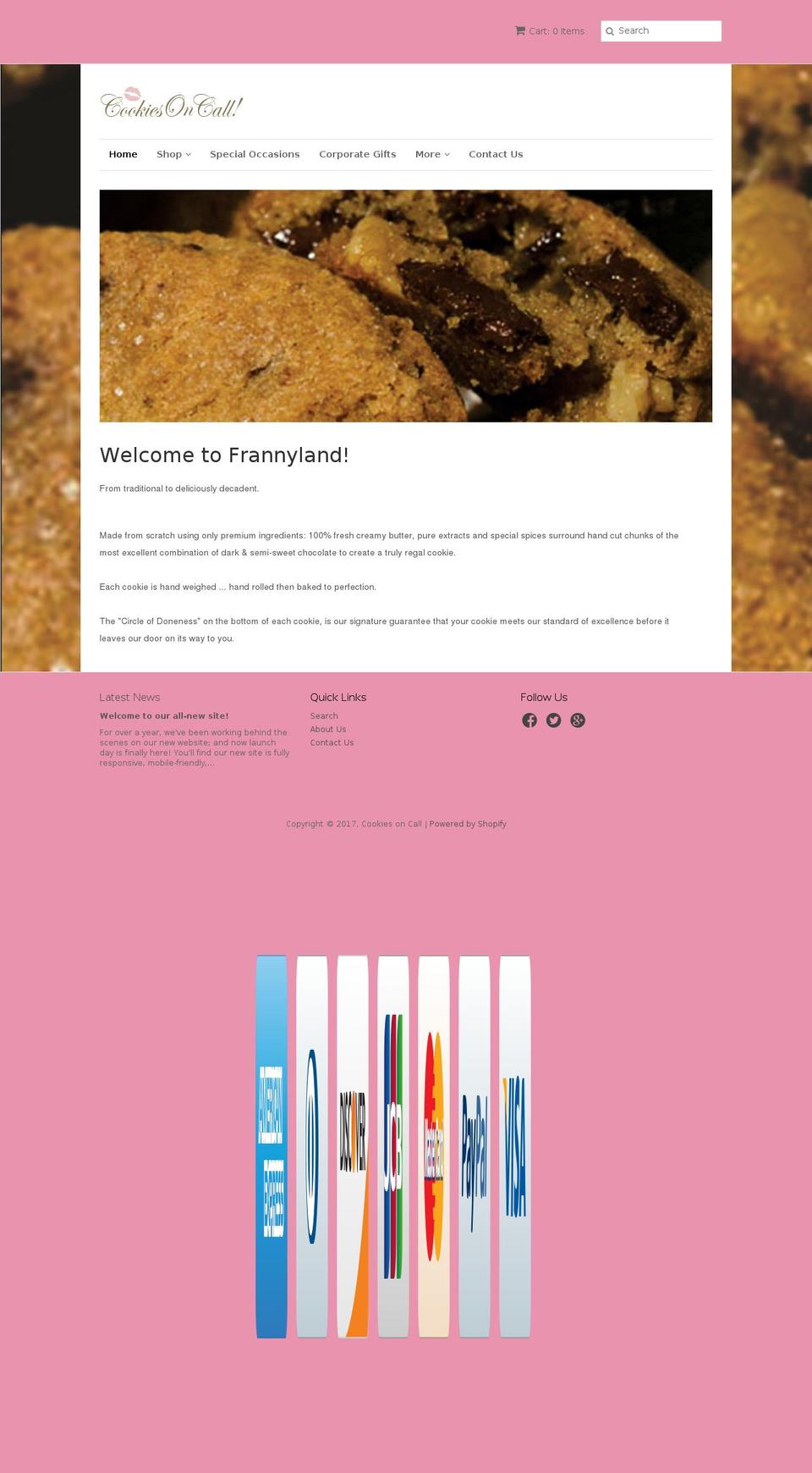 cookiesoncall.com shopify website screenshot