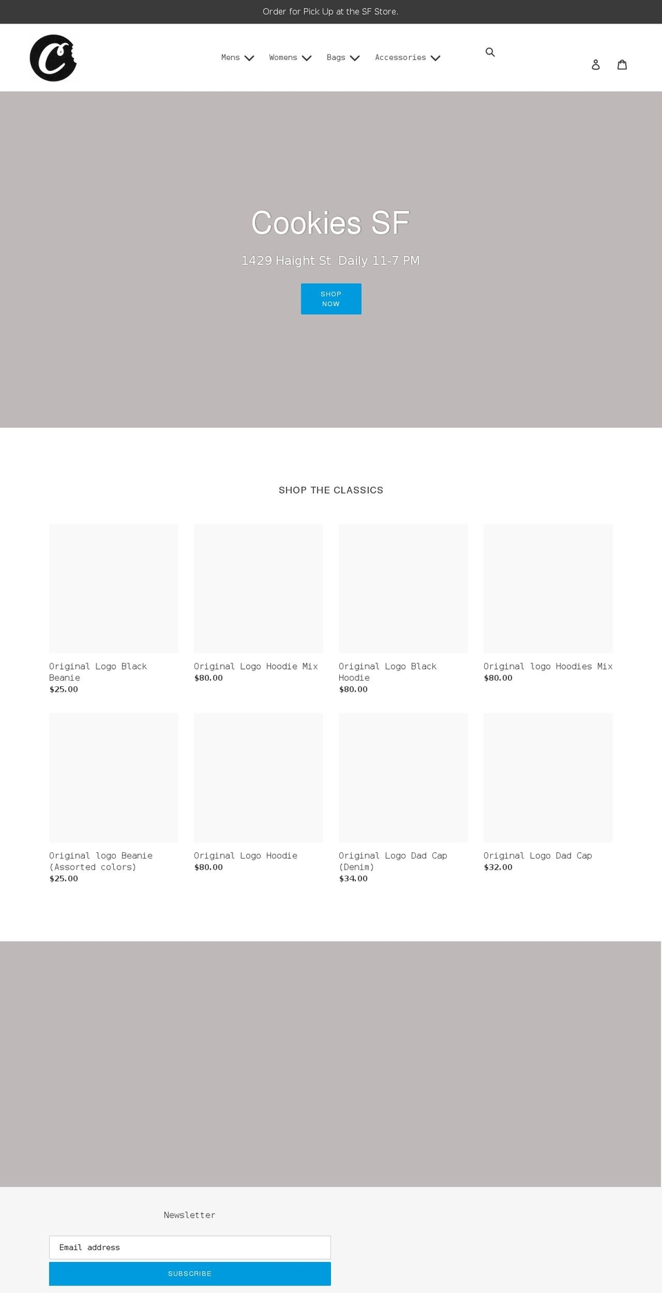 cookiessfhaight.com shopify website screenshot