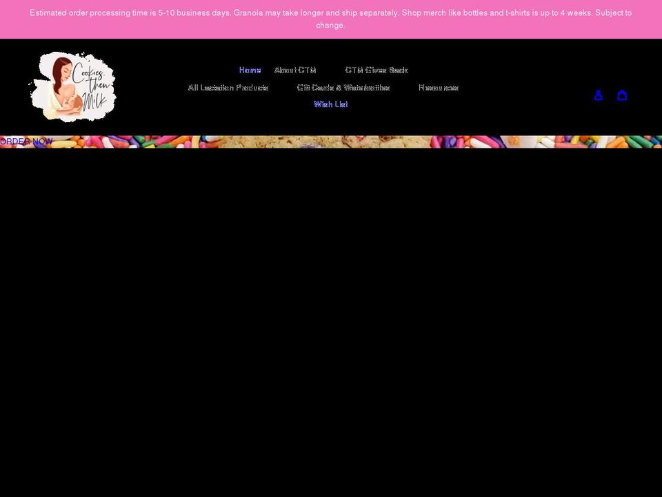 cookiesthenmilk.com shopify website screenshot