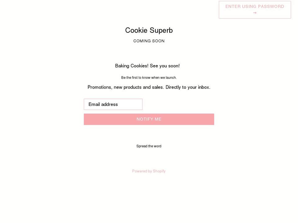 cookiesuperb.com shopify website screenshot