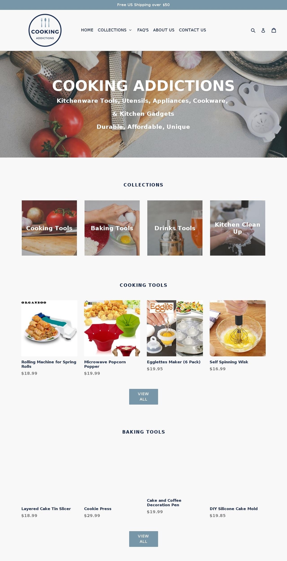 cookingaddictions.com — Shopify storefront screenshot