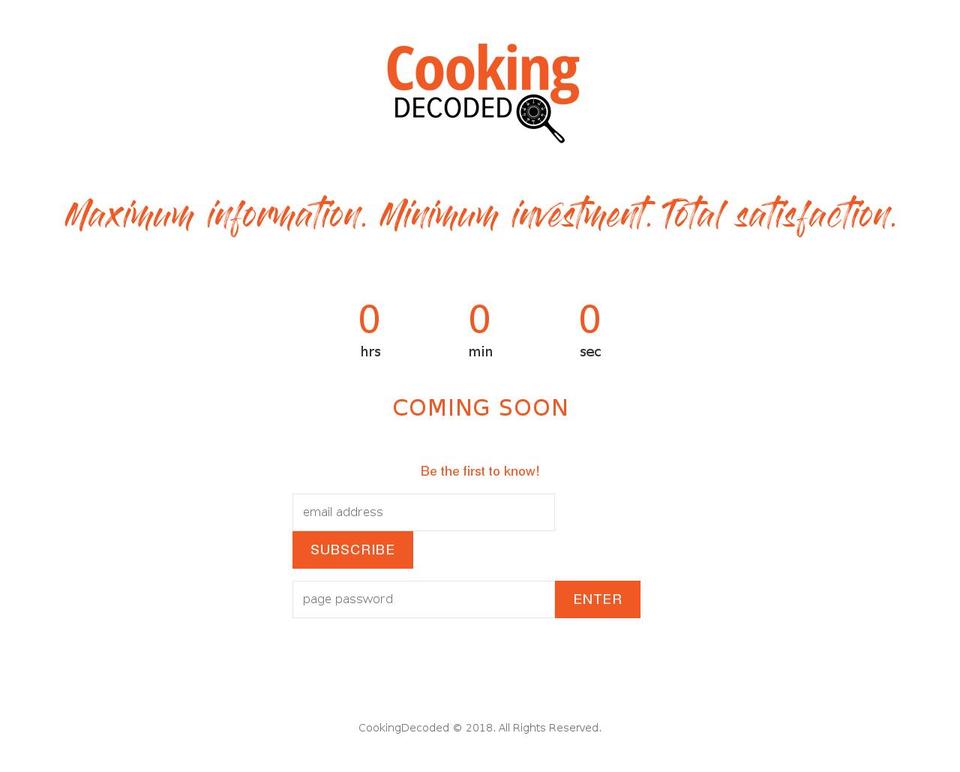 cookingdecoded.com — Shopify storefront screenshot
