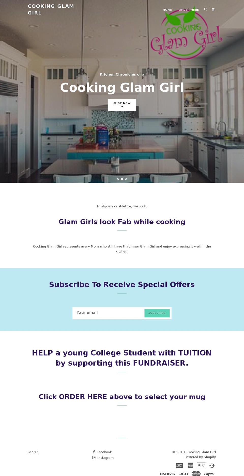 cookingglamgirl.com — Shopify storefront screenshot