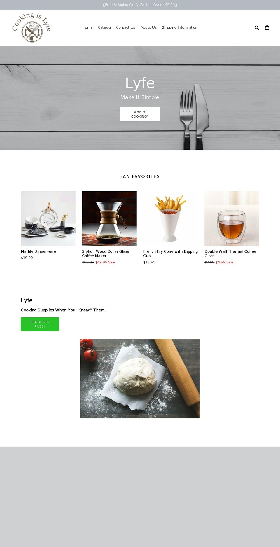 cookingislyfe.com shopify website screenshot