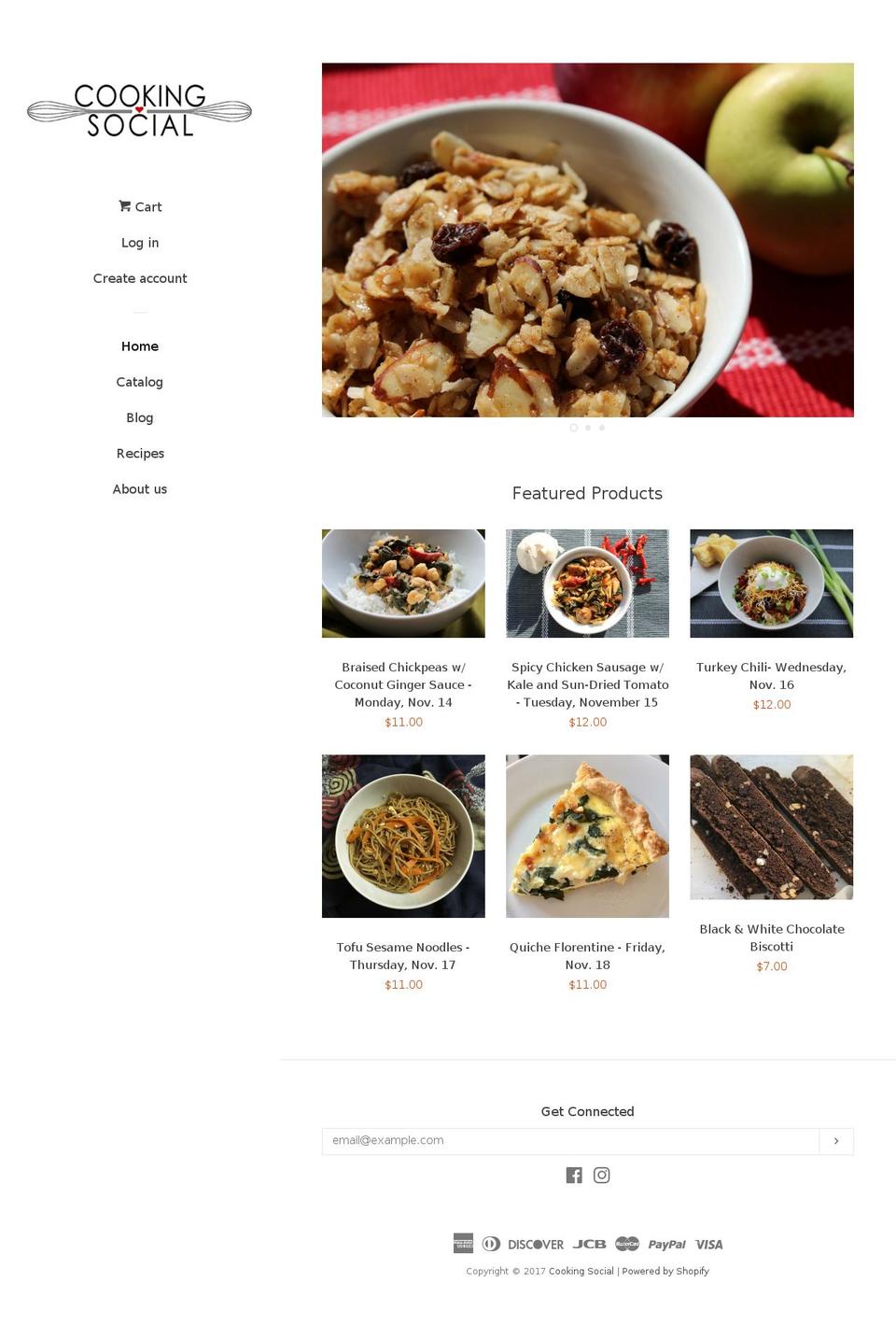 cookingsocial.net shopify website screenshot