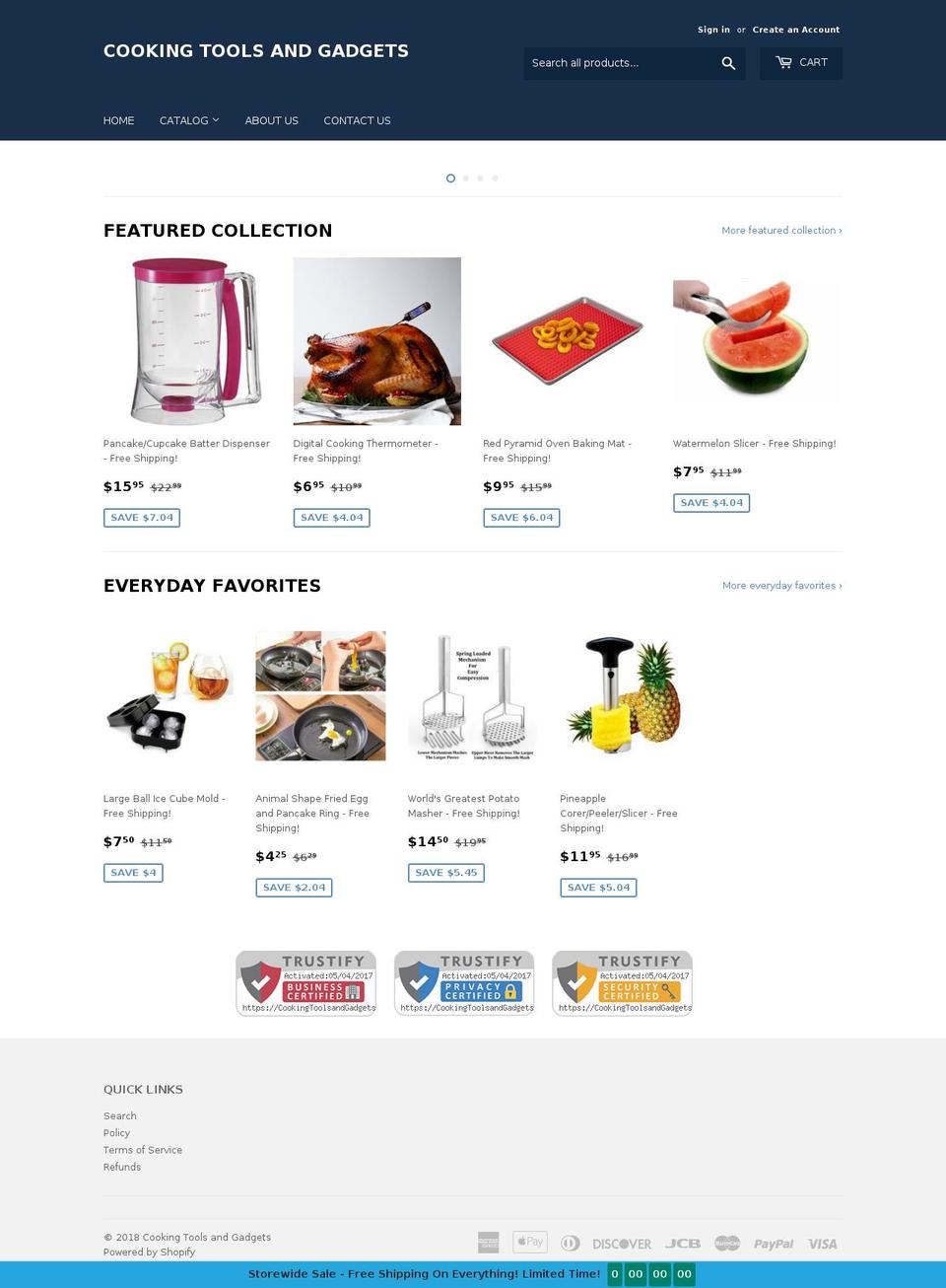 cookingtoolsandgadgets.com — Shopify storefront screenshot