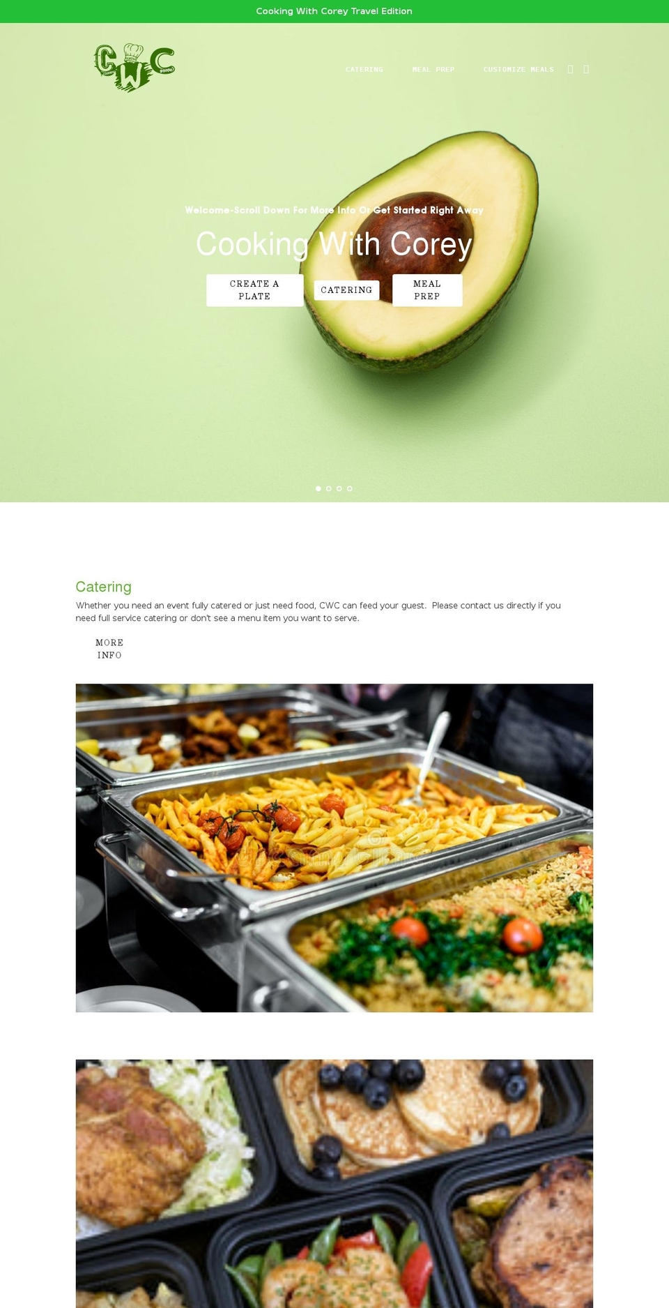 cookingwithcorey.com shopify website screenshot