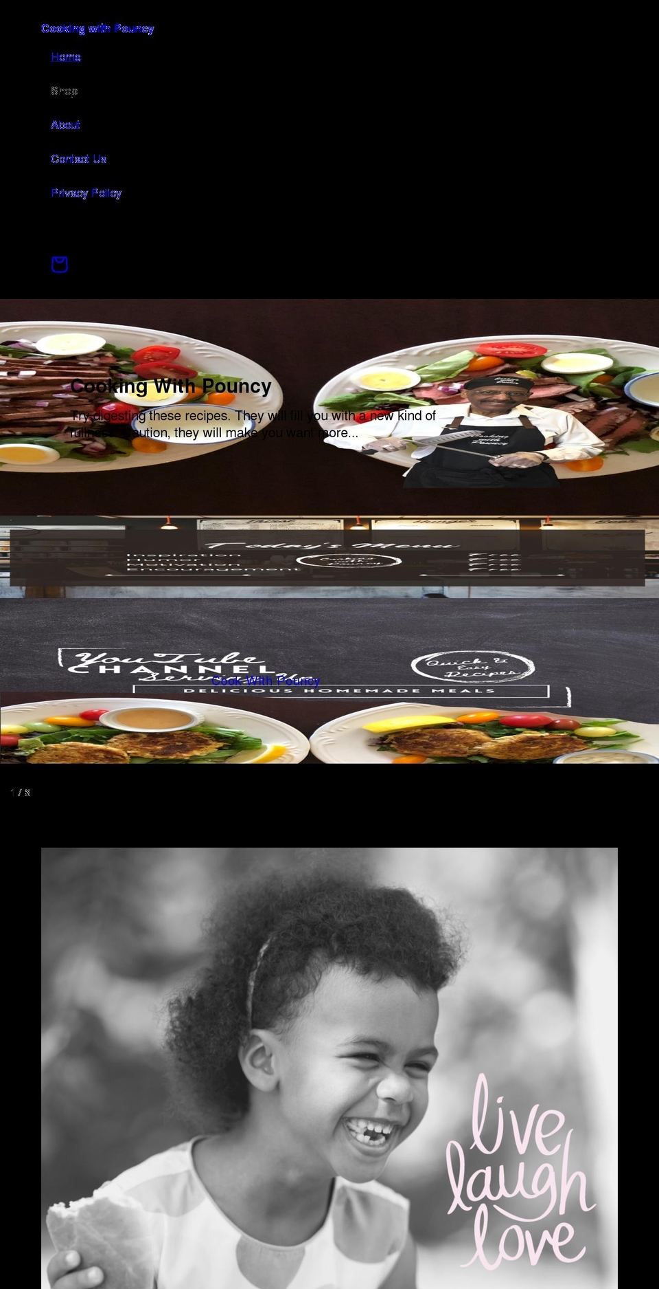 cookingwithpouncy.com shopify website screenshot