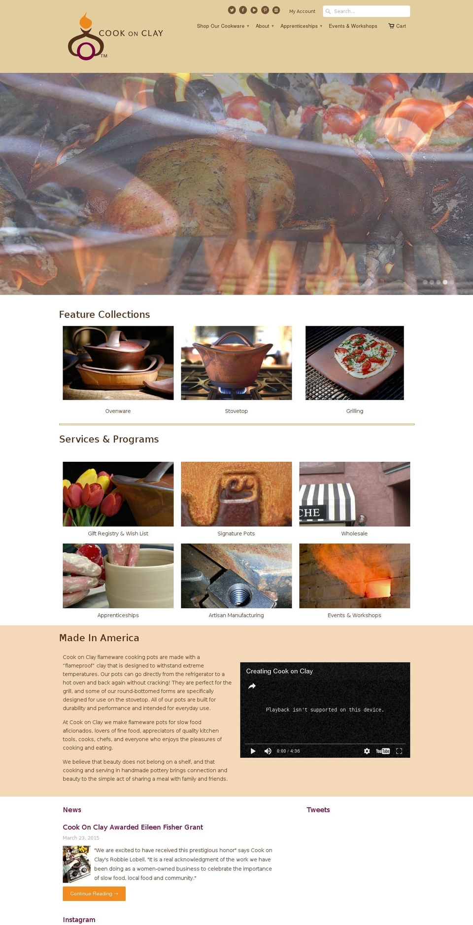 Mobilia Shopify theme site example cookonclay.com