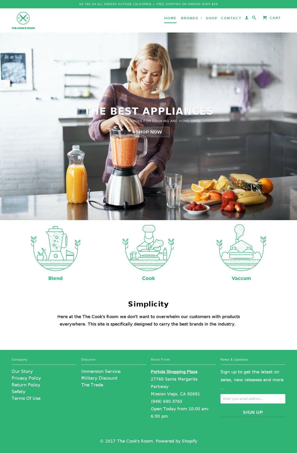 cooks-room.com shopify website screenshot
